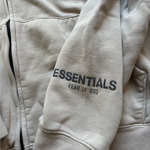 Fear of God Essentials Cream Zip-Up Hoodie - Picture 5 of 11